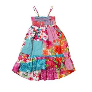 The Children’s Place Girls 7/8 Floral Patchwork Print Sundress Cotton Hi Low